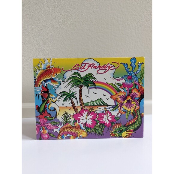 Ed Hardy x Lisa Frank Hanging File Box Tropical Tattoo Art Koi Dragon Rainbow - Picture 2 of 14